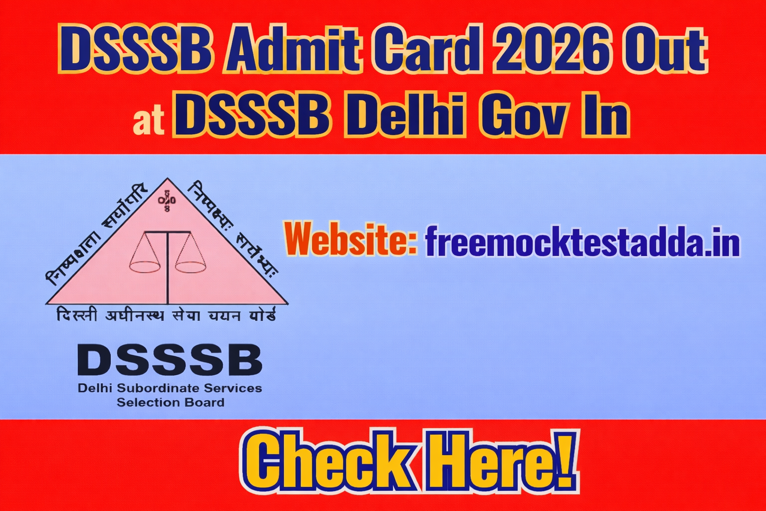 DSSSB Admit Card 2026 Released